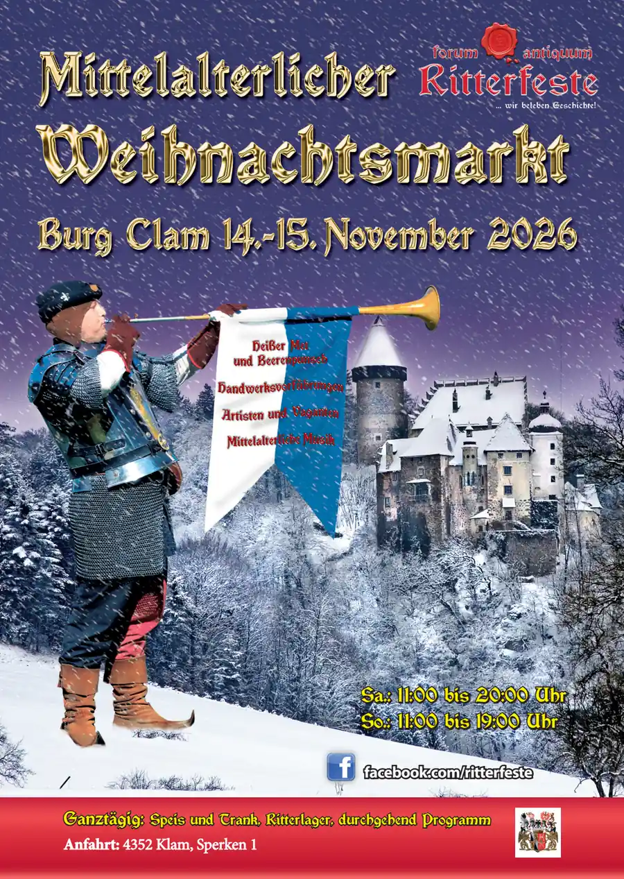 Mittelalterlicher Weihnachtsmarkt Burg Clam 2026