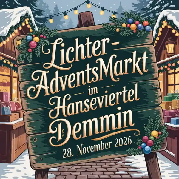 Lichter-Adventsmarkt im Hanseviertel Demmin 2026