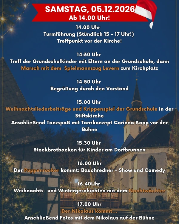 36. Weihnachtsmarkt in Levern 2026