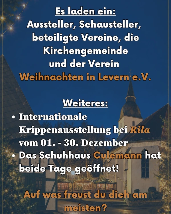 36. Weihnachtsmarkt in Levern 2026