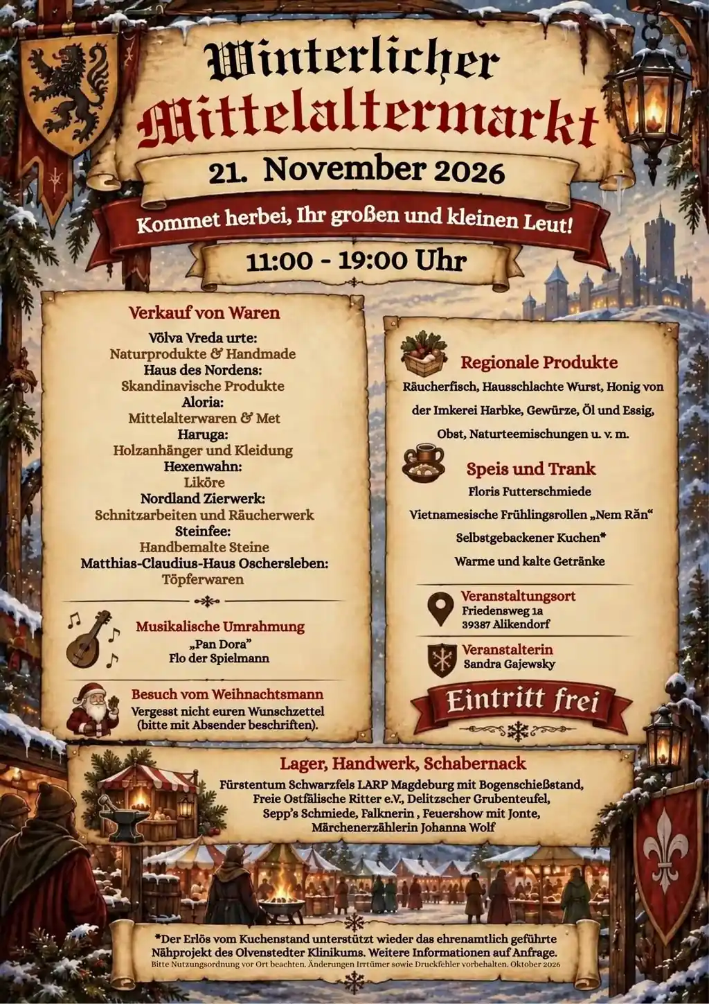 Winterlicher Mittelaltermarkt in Alikendorf 2026